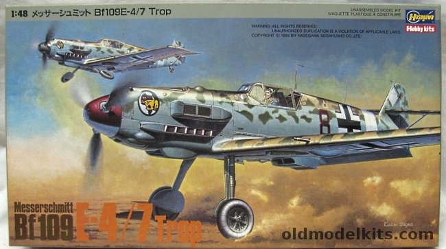 Hasegawa 1/48 Messerschmitt Bf-109 E-4 / E-7  Trop - 2/JG27 Lt. Schroer '41 North Africa / JG27 Olt Franzisket '41 Afrika / 2/JG27 '41 Africa, J3 plastic model kit